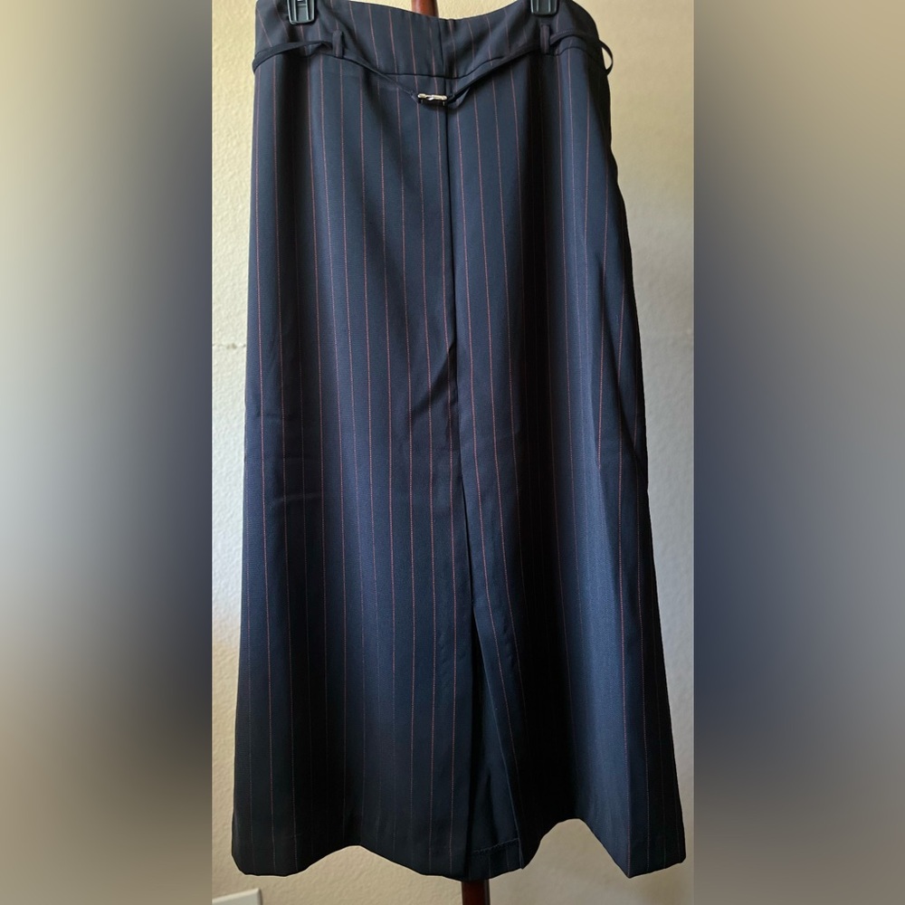 New York & Company Black Skirt with Red Stripes